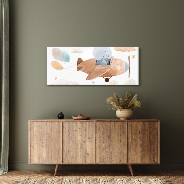 Slika - Akvarel slon u avionu (120x50 cm)