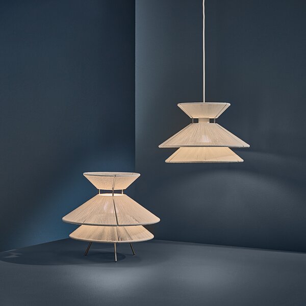 Stolne Lampa FRANDSEN, Kiku, prigušiv, Bijela, Dnevna soba, Tkanina / tekstil, Dizajn