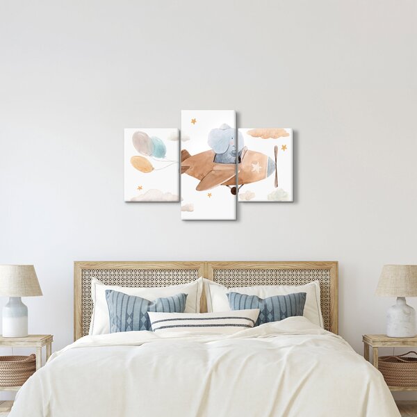 Slika - Akvarel slon u avionu (90x60 cm)