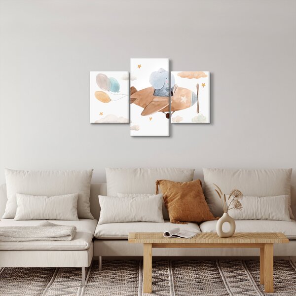 Slika - Akvarel slon u avionu (90x60 cm)