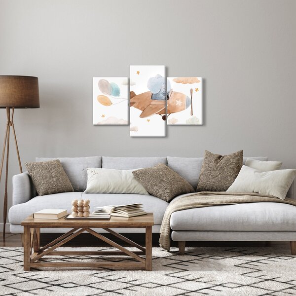 Slika - Akvarel slon u avionu (90x60 cm)
