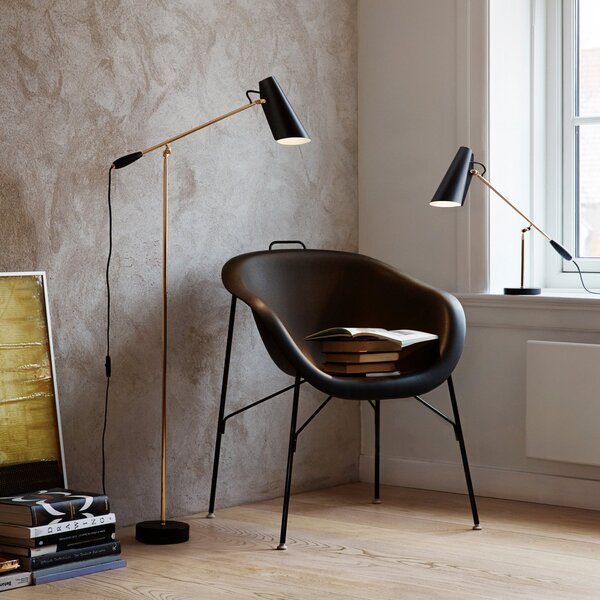 Podne Lampa Northern, BIRDY, Crno, Dnevna soba, Metal, Dizajn