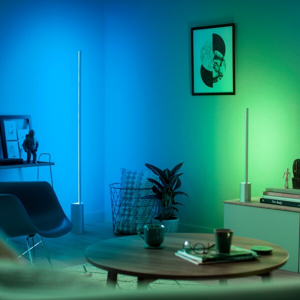 Podne Lampa Philips Hue, Philips Hue Gradient Signe, prigušiv, Bijela, Dnevna soba, Metal