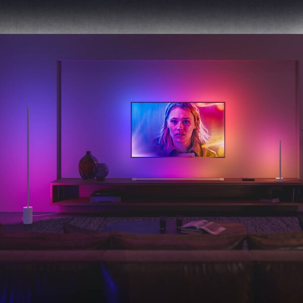 Podne Lampa Philips Hue, Philips Hue Gradient Signe, prigušiv, Bijela, Dnevna soba, Metal