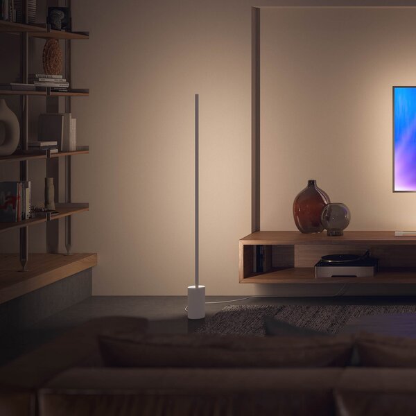 Podne Lampa Philips Hue, Philips Hue Gradient Signe, prigušiv, Bijela, Dnevna soba, Metal