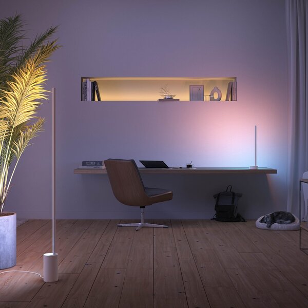 Podne Lampa Philips Hue, Philips Hue Gradient Signe, prigušiv, Bijela, Dnevna soba, Metal
