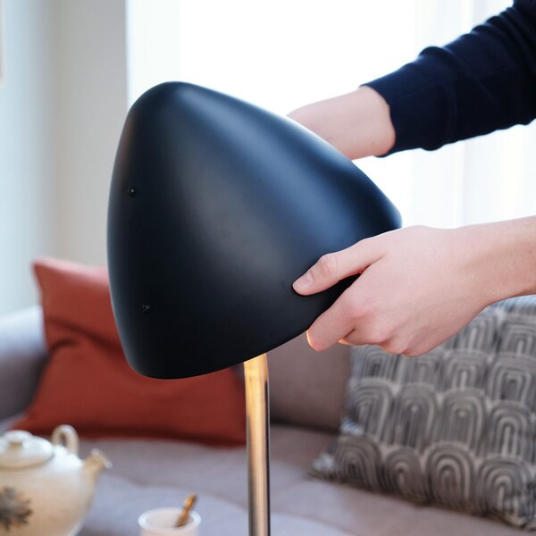 Podne Lampa Dyberg Larsen, Oulu, Crno, Dnevna soba, Metal, Dizajn