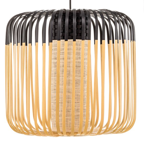 Viseće Svjetiljka Forestier, Bamboo Light M, prigušiv, Crno, Dnevna soba, Bambus, Dizajn