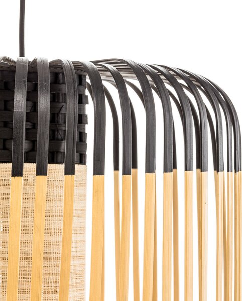 Viseće Svjetiljka Forestier, Bamboo Light M, prigušiv, Crno, Dnevna soba, Bambus, Dizajn