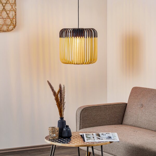 Viseće Svjetiljka Forestier, Bamboo Light M, prigušiv, Crno, Dnevna soba, Bambus, Dizajn