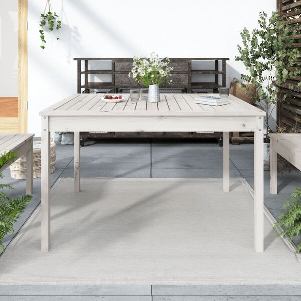 VidaXL Vrtni stol bijeli 121x82,5x76 cm od masivne borovine