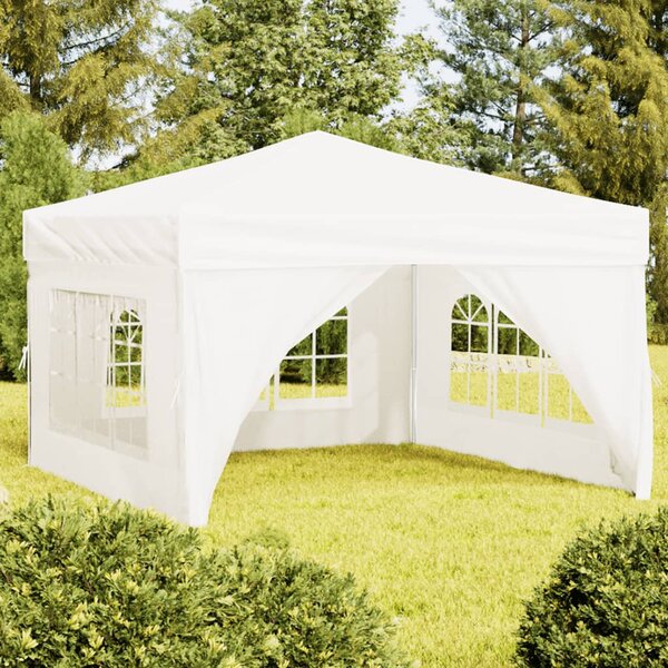 VidaXL Sklopivi šator za zabave s bočnim zidovima 3 x 3 m bijeli