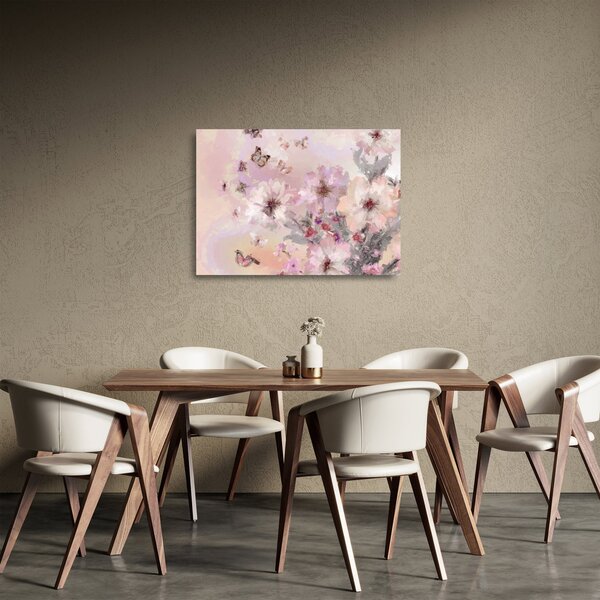 Staklena slika - Umjetnički kolaž s leptirima (70x50 cm)