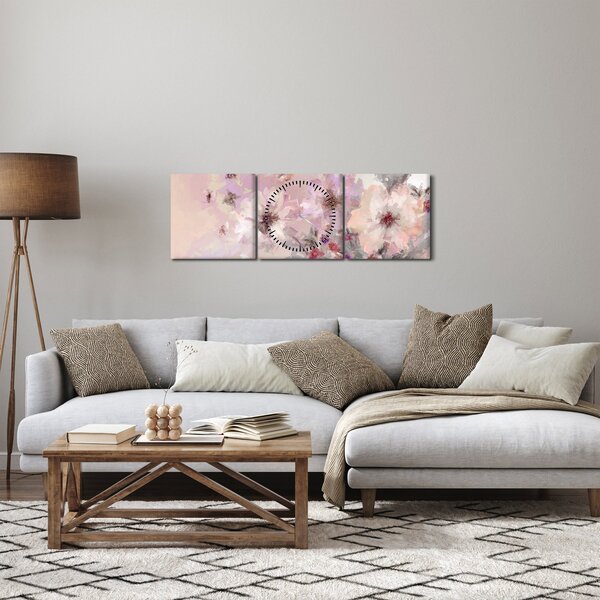 Slika - Umjetnički kolaž s leptirima (sa satom) (90x30 cm)