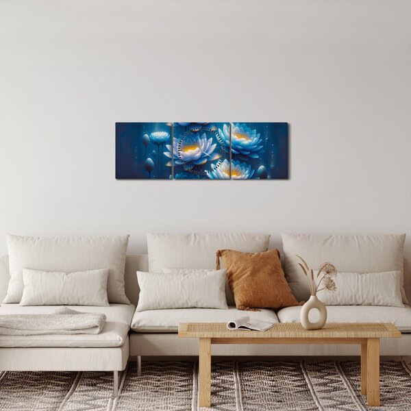 Slika - Lopoči ispod površine (sa satom) (90x30 cm)