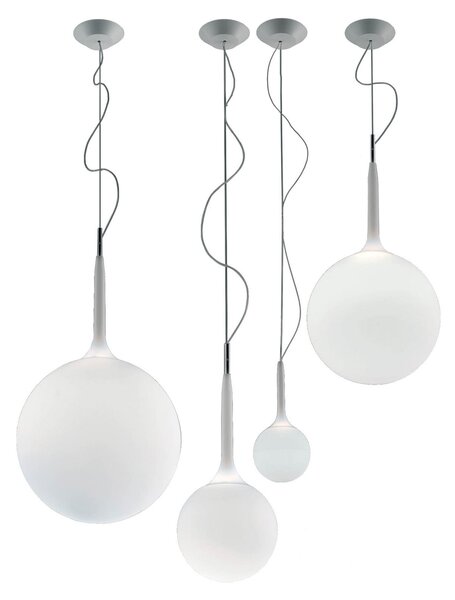 Viseće Svjetiljka Artemide, Castore, prigušiv, Bijela, Dnevna soba, Staklo, Dizajn