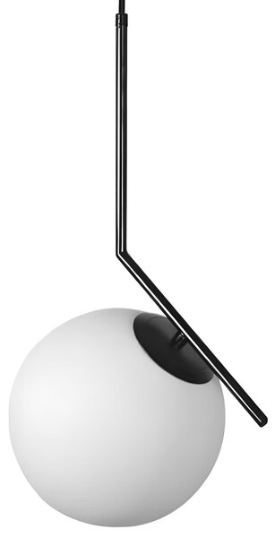 Stropna viseća svjetiljka Staklena kugla bijelo G107-1W BLACK WHITE
