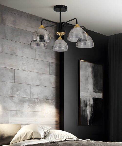 Lampa Viseća G085-5C BLACK GREY