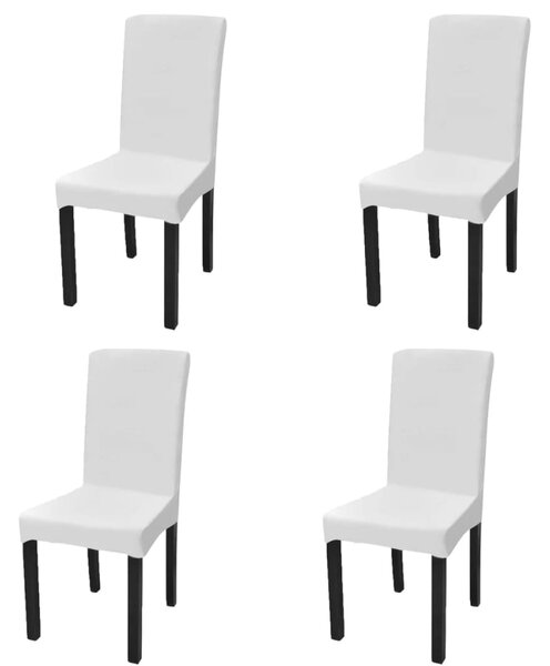 VidaXL Rastezljive navlake za stolice 4 kom Bijela boja
