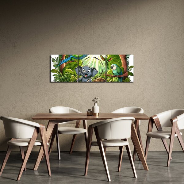 Slika - Vesela životinjica (sa satom) (90x30 cm)