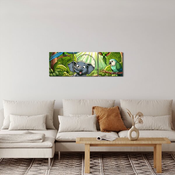 Slika - Vesela životinjica (sa satom) (90x30 cm)