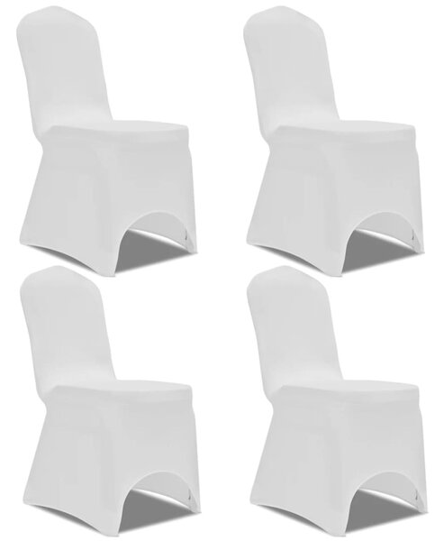 VidaXL Rastezljiva navlaka za stolice 4 kom Bijela boja