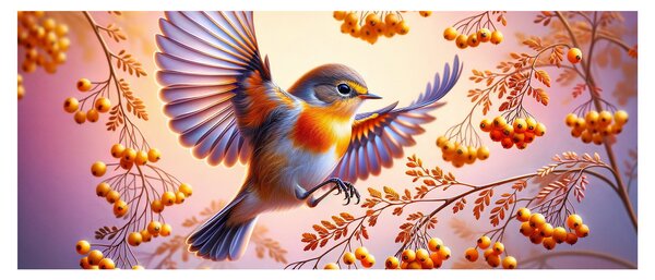 Slika - Ptica s jarebikom (120x50 cm)