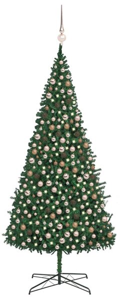 VidaXL Umjetno osvijetljeno božićno drvce i kuglice LED 400 cm zeleno