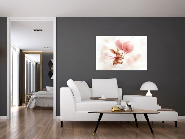 Slika - Zeko s balonima (90x60 cm)