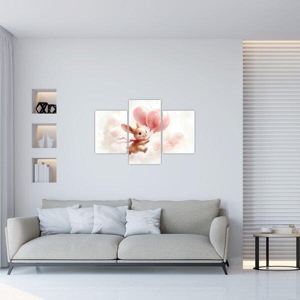 Slika - Zeko s balonima (90x60 cm)