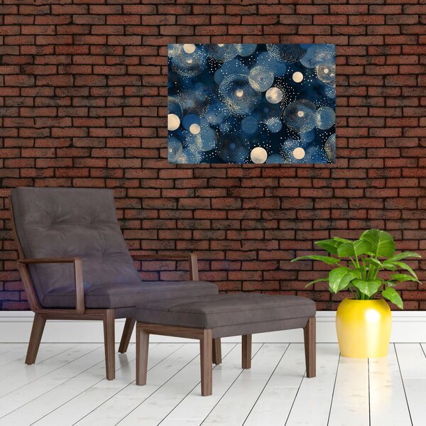 Slika - Plavo-zlatni prsteni (70x50 cm)