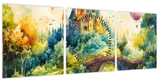 Slika - Bajkoviti dvorac (sa satom) (90x30 cm)