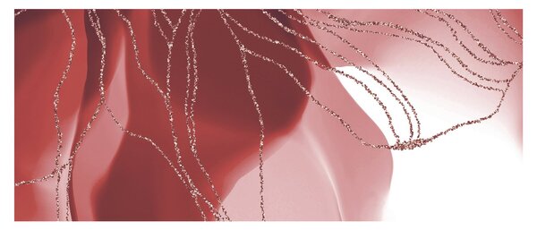 Slika - Crveni apstraktni cvijet N⁰1 (120x50 cm)