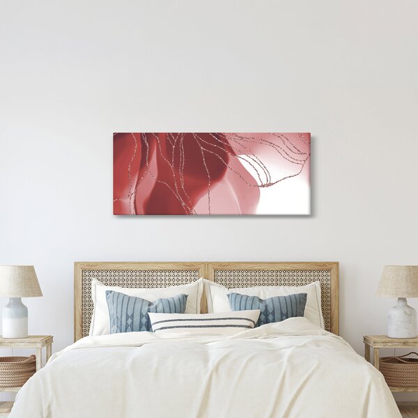 Slika - Crveni apstraktni cvijet N⁰1 (120x50 cm)