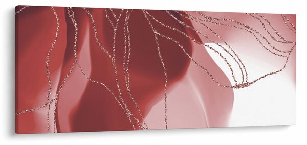 Slika - Crveni apstraktni cvijet N⁰1 (120x50 cm)