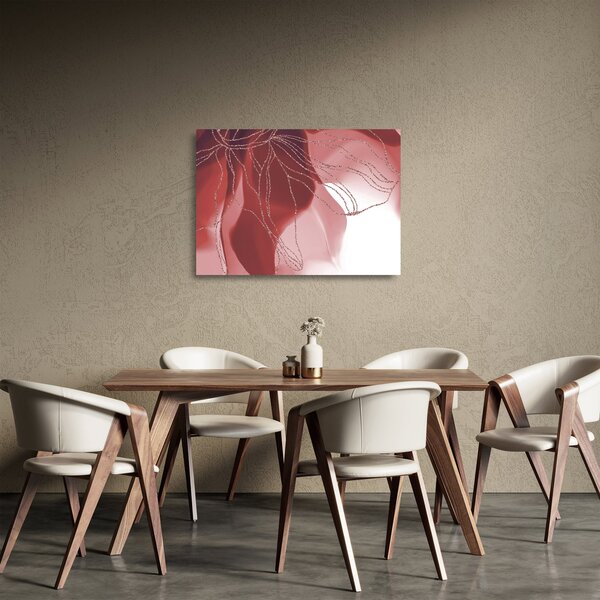 Staklena slika - Crveni apstraktni cvijet N⁰1 (70x50 cm)