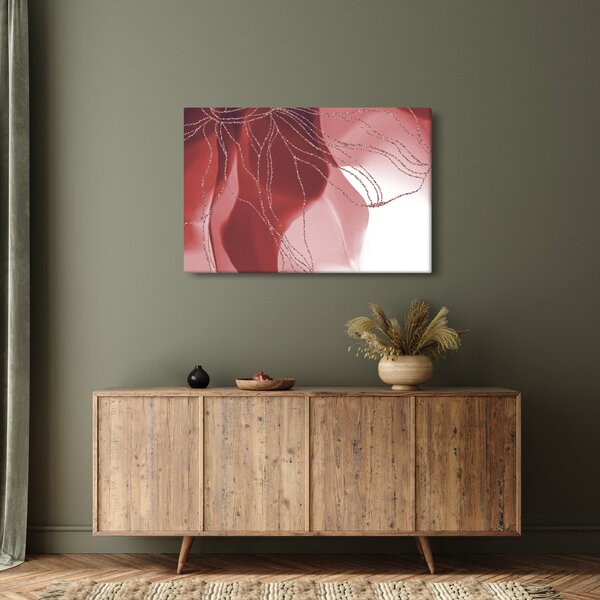 Slika - Crveni apstraktni cvijet N⁰1 (90x60 cm)