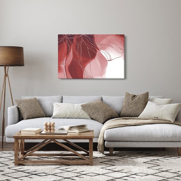 Slika - Crveni apstraktni cvijet N⁰1 (90x60 cm)