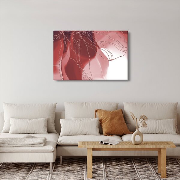 Slika - Crveni apstraktni cvijet N⁰1 (90x60 cm)