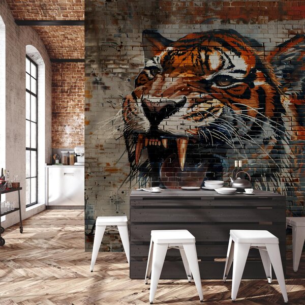 Foto tapeta - Tigar od cigle (147x102 cm)