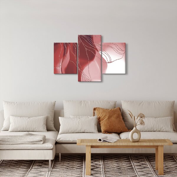 Slika - Crveni apstraktni cvijet N⁰1 (90x60 cm)