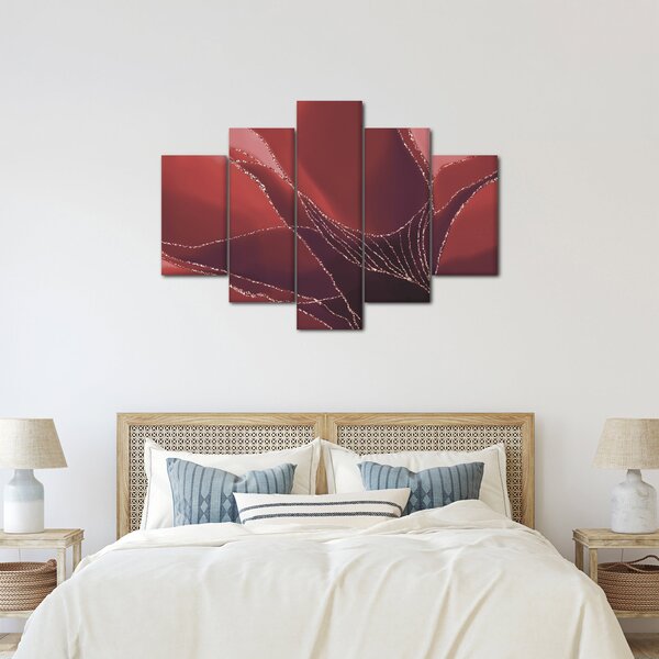 Slika - Crveni apstraktni cvijet N⁰2 (150x105 cm)