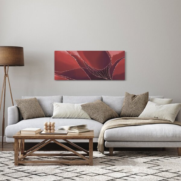 Slika - Crveni apstraktni cvijet N⁰2 (120x50 cm)