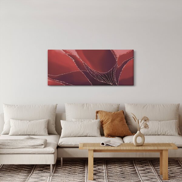 Slika - Crveni apstraktni cvijet N⁰2 (120x50 cm)