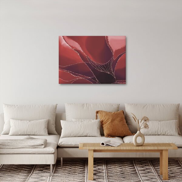 Slika - Crveni apstraktni cvijet N⁰2 (70x50 cm)