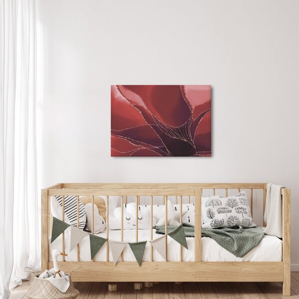 Slika - Crveni apstraktni cvijet N⁰2 (70x50 cm)