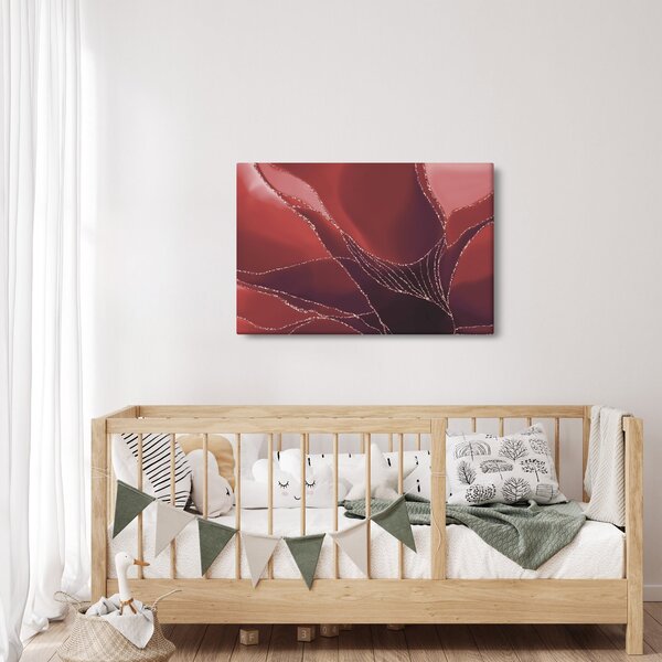 Slika - Crveni apstraktni cvijet N⁰2 (90x60 cm)