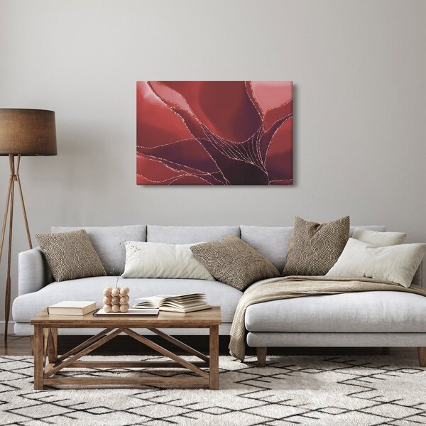Slika - Crveni apstraktni cvijet N⁰2 (90x60 cm)