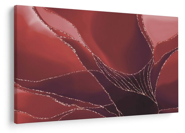 Slika - Crveni apstraktni cvijet N⁰2 (90x60 cm)