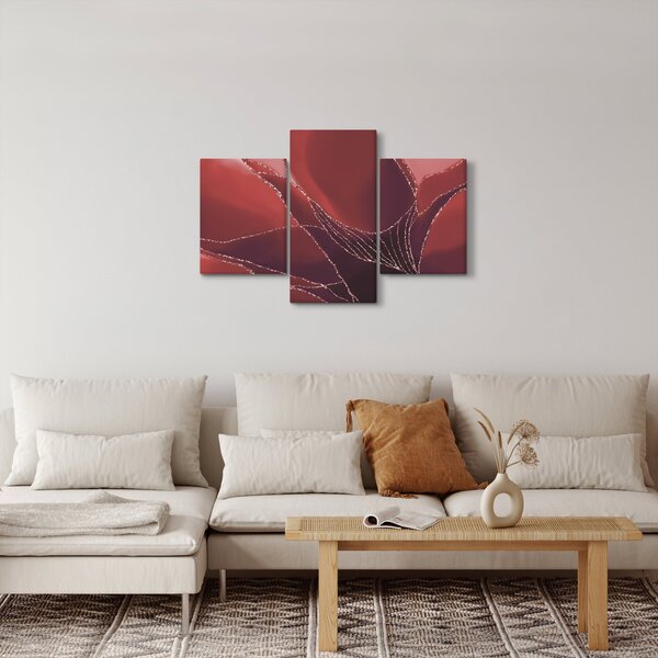 Slika - Crveni apstraktni cvijet N⁰2 (90x60 cm)